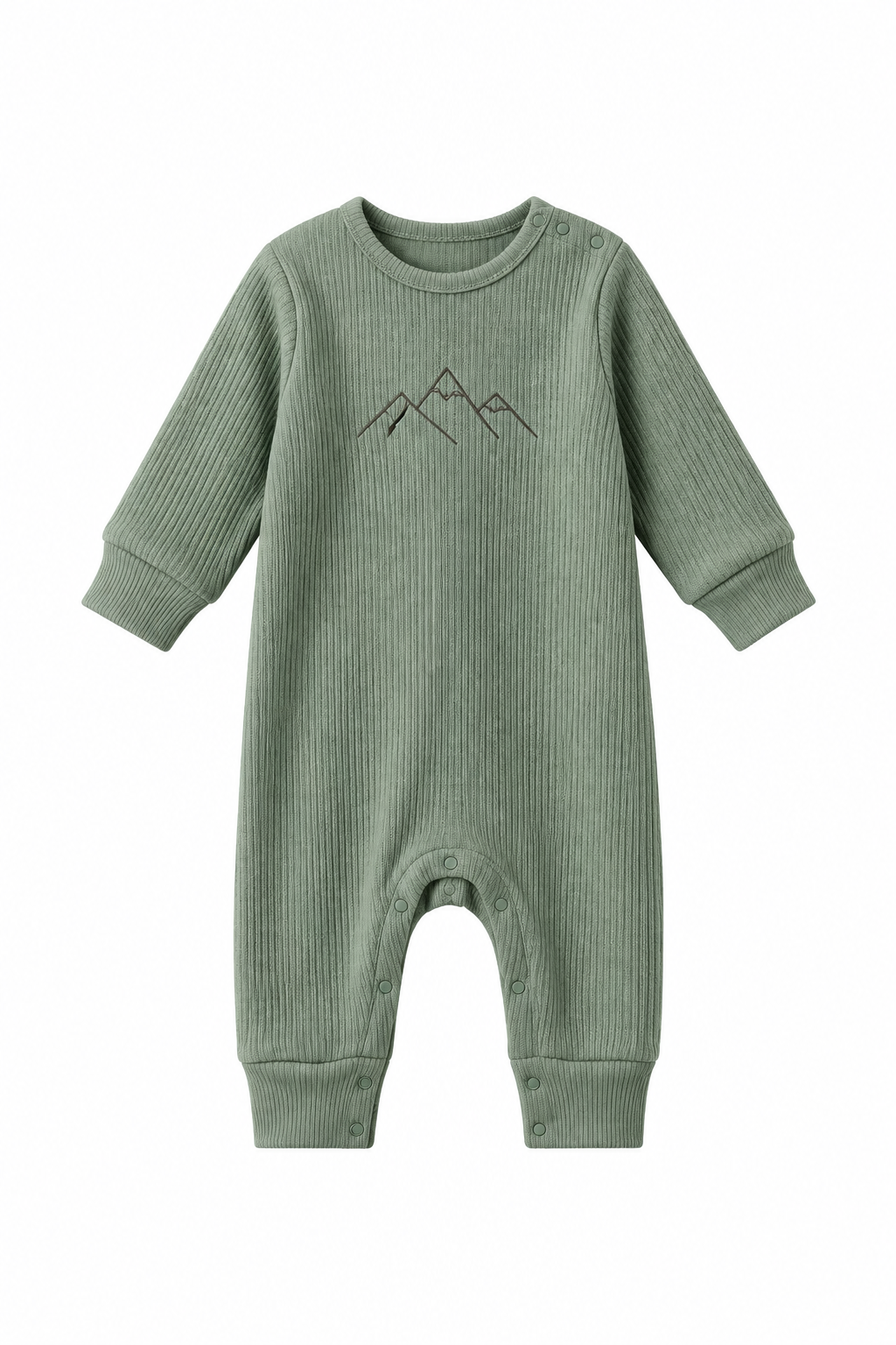 Baby Mountain Ribbed Romper - Sage Green