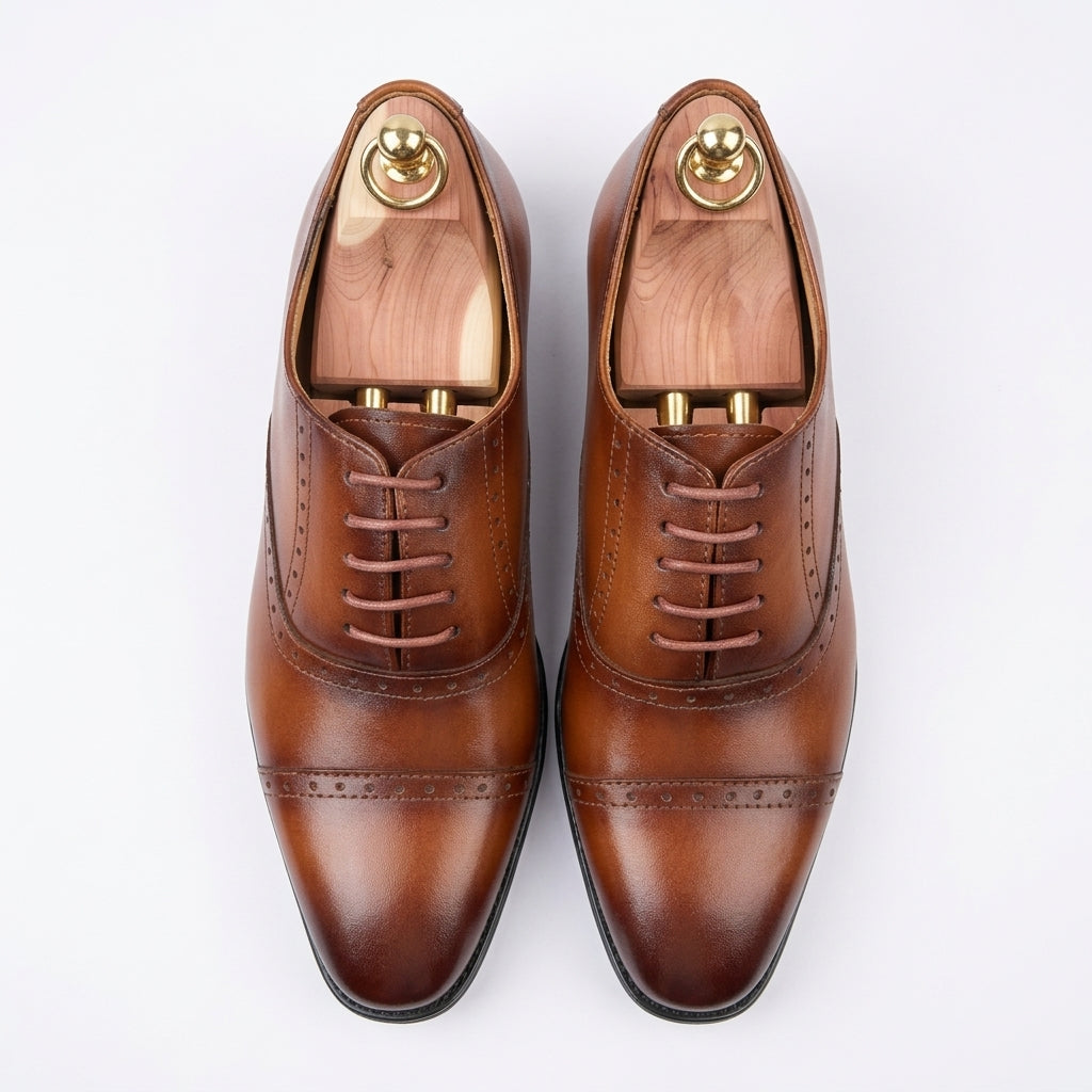 Walkist Original Leather Brogue Oxford Shoes - Brown