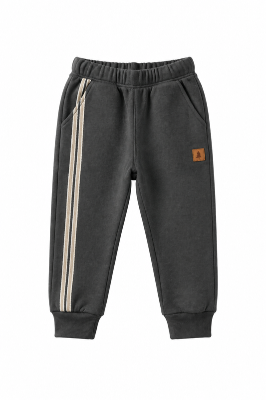 Kids Side Stripe Joggers - Charcoal Grey