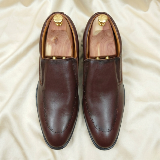 Walkist Premium Læder Brogue Slip-On Sko - Mørkebrune
