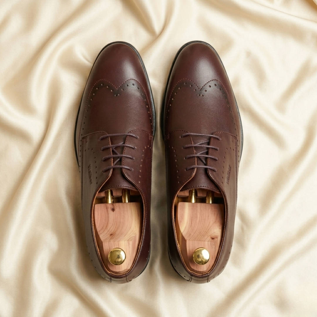 Walkist Derby-sko i premium læder med brogue-detaljer - Mørkebrune