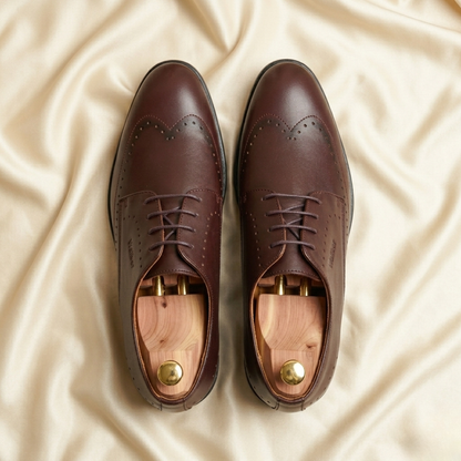 Walkist Derby-sko i premium læder med brogue-detaljer - Mørkebrune
