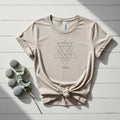 Beige geometrisk slim fit T-shirt