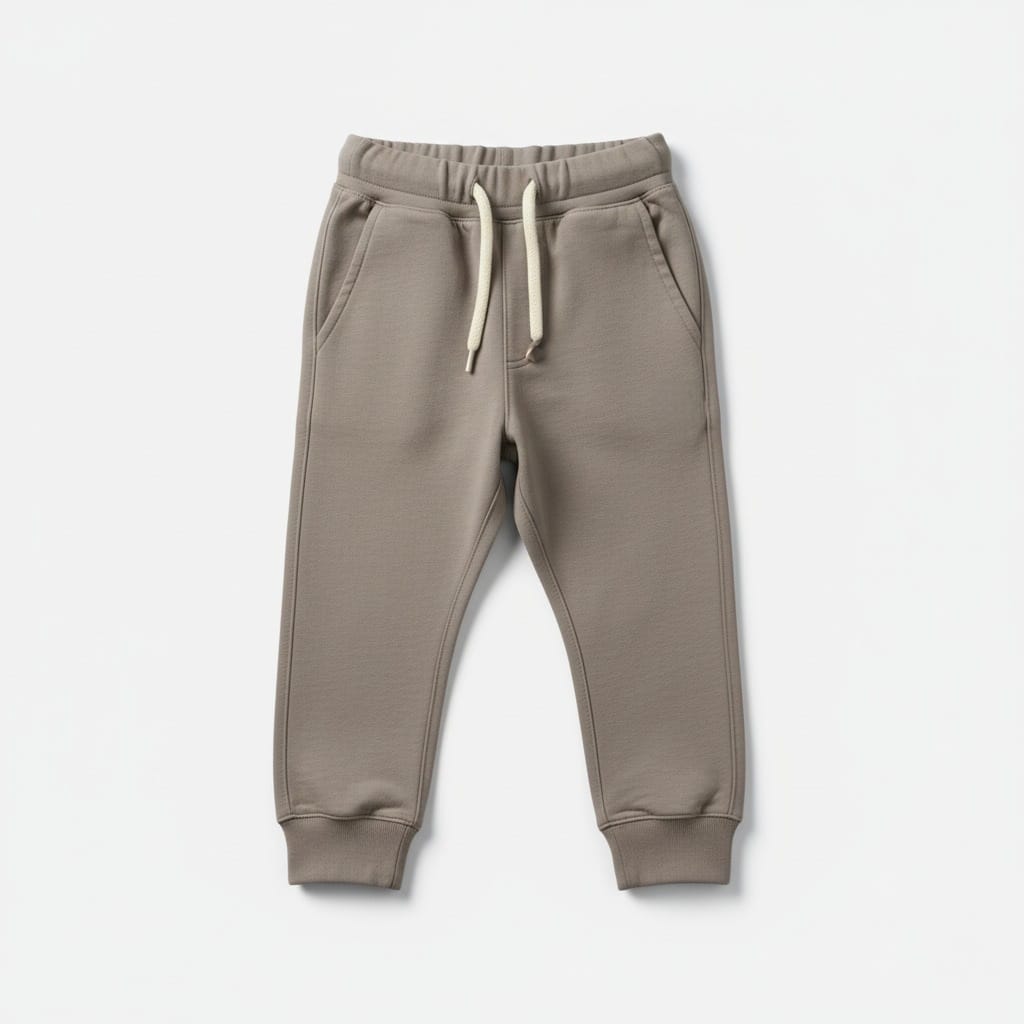 Taupe joggingbukser med snøre og rem til småbørn