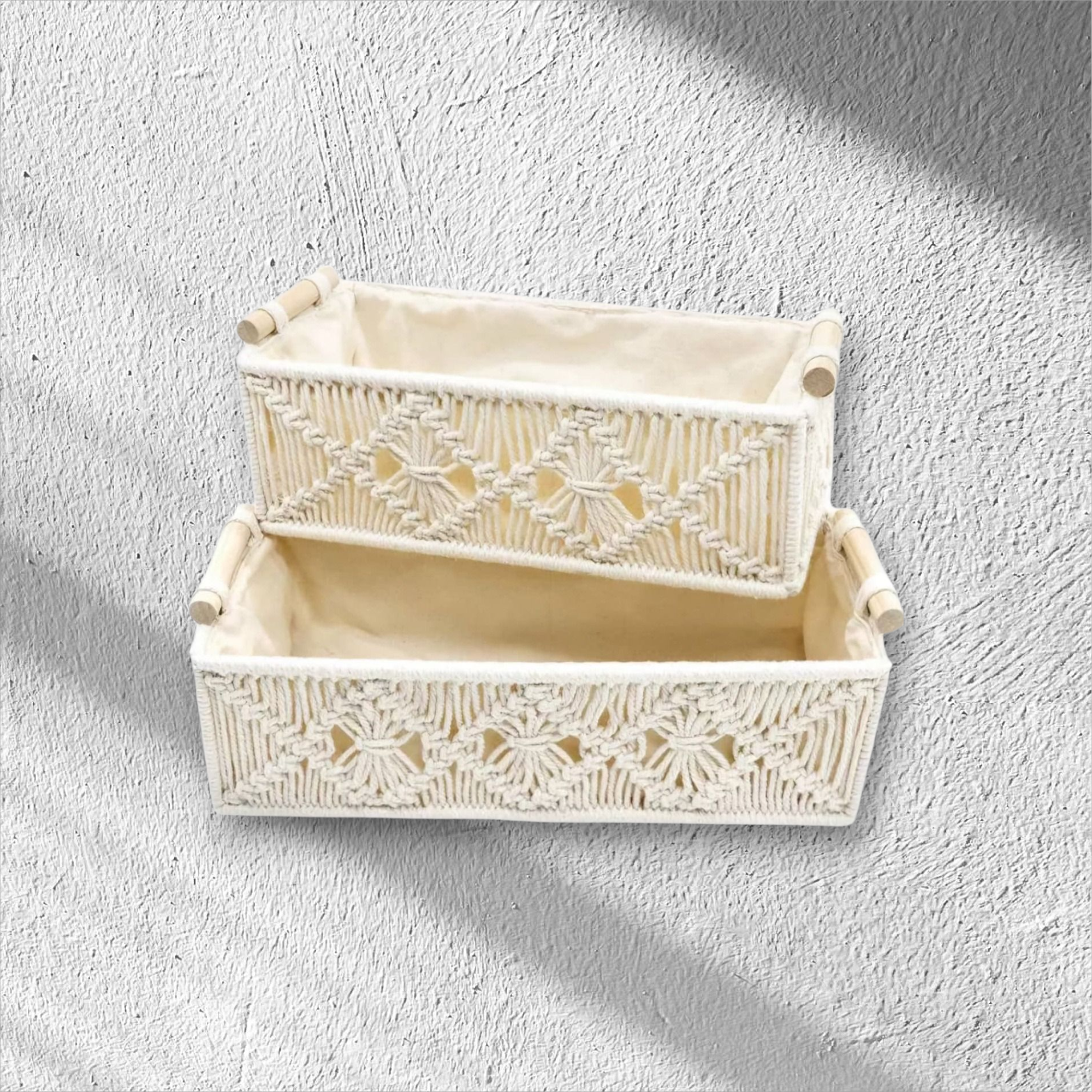 SQUARE MACRAME ORGANIZER TRAY