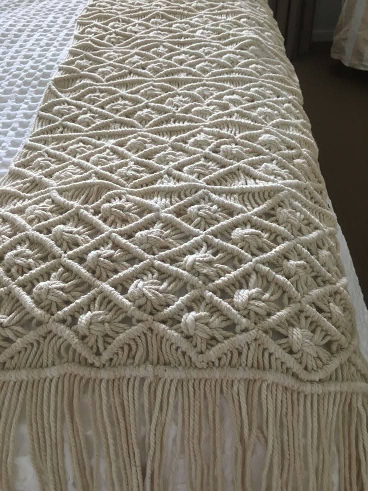 MACRAME TABLE AND BED RUNNER