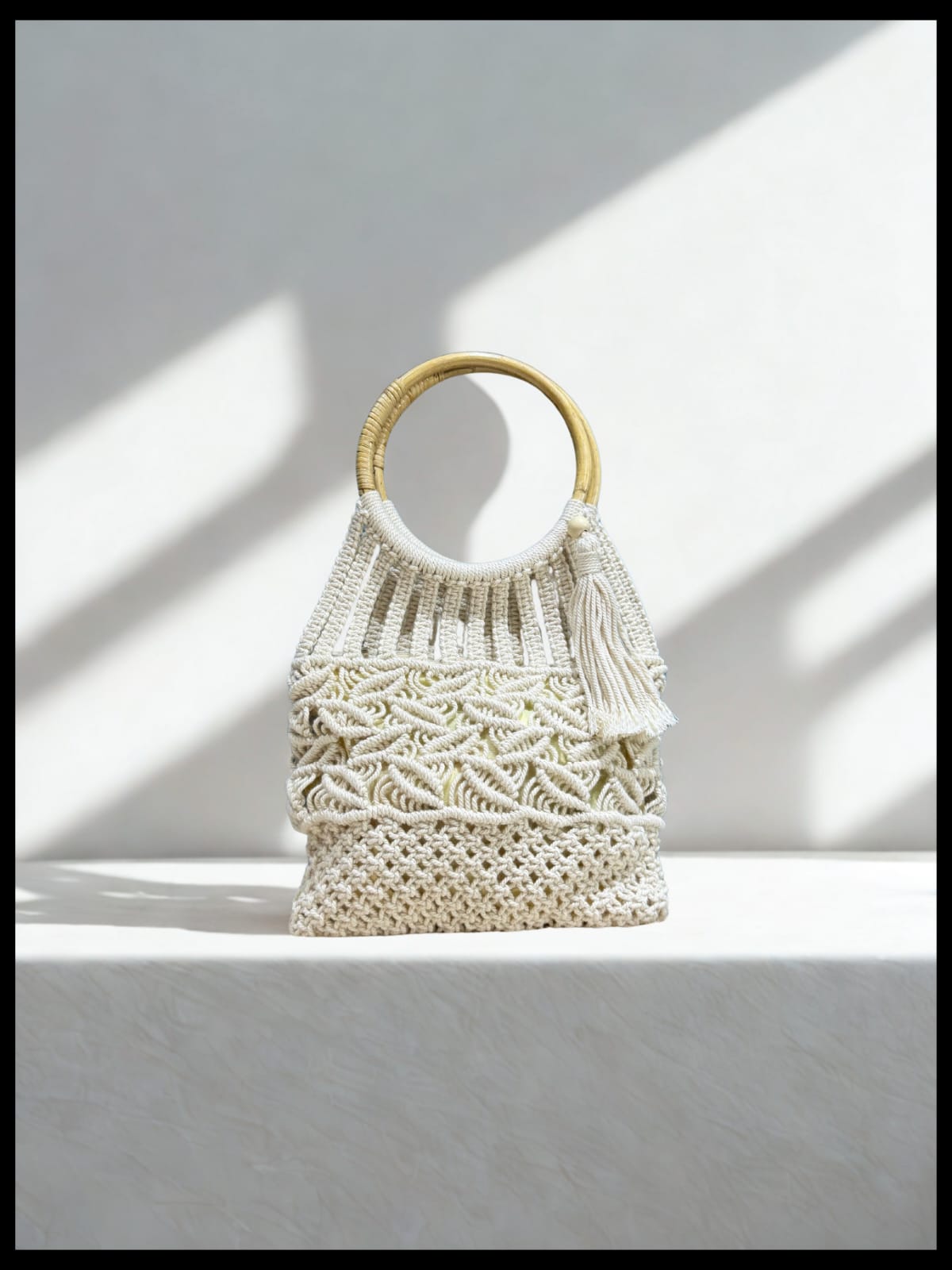 MACRAME-TASKE MED RØRHANDTAG